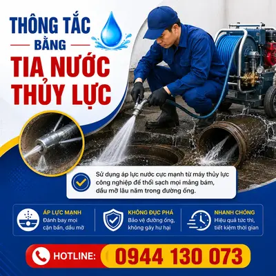 Thông Tắc Bằng Tia Nước Thủy Lực